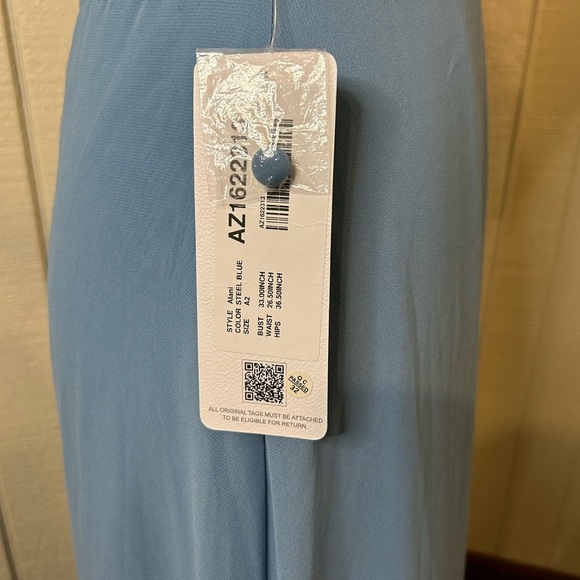 Azazie Alani Bridesmaid Dress in Steel Blue, size A2. NWT - Picture 4 of 7